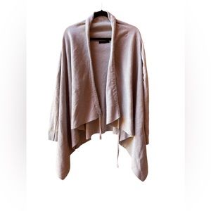 ALL SAINTS Cream Open Front Asymmetrical  Sweatshirt Size: Small